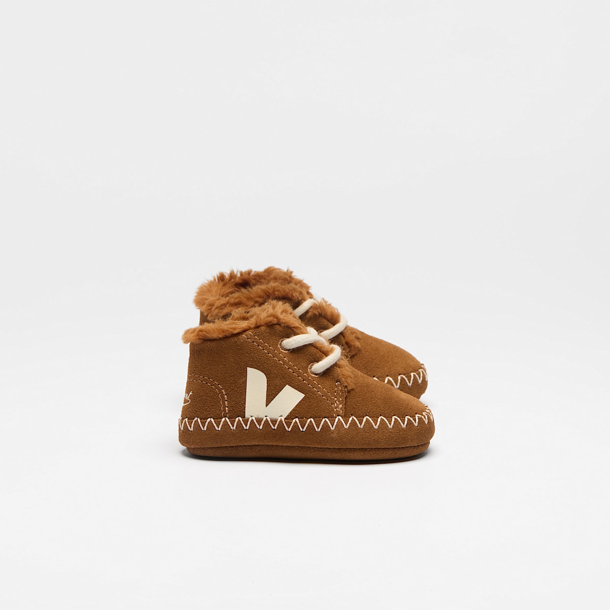 BABY FURED SUEDE VEJA X BONPOINT COGNAC CASHEW