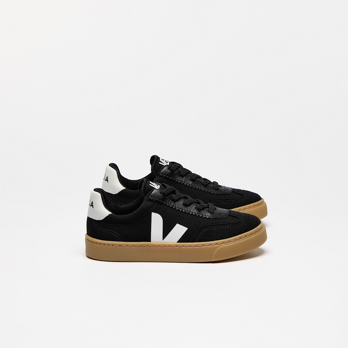 VOLLEY ELASTIC LACES CANVAS BLACK WHITE NATURAL