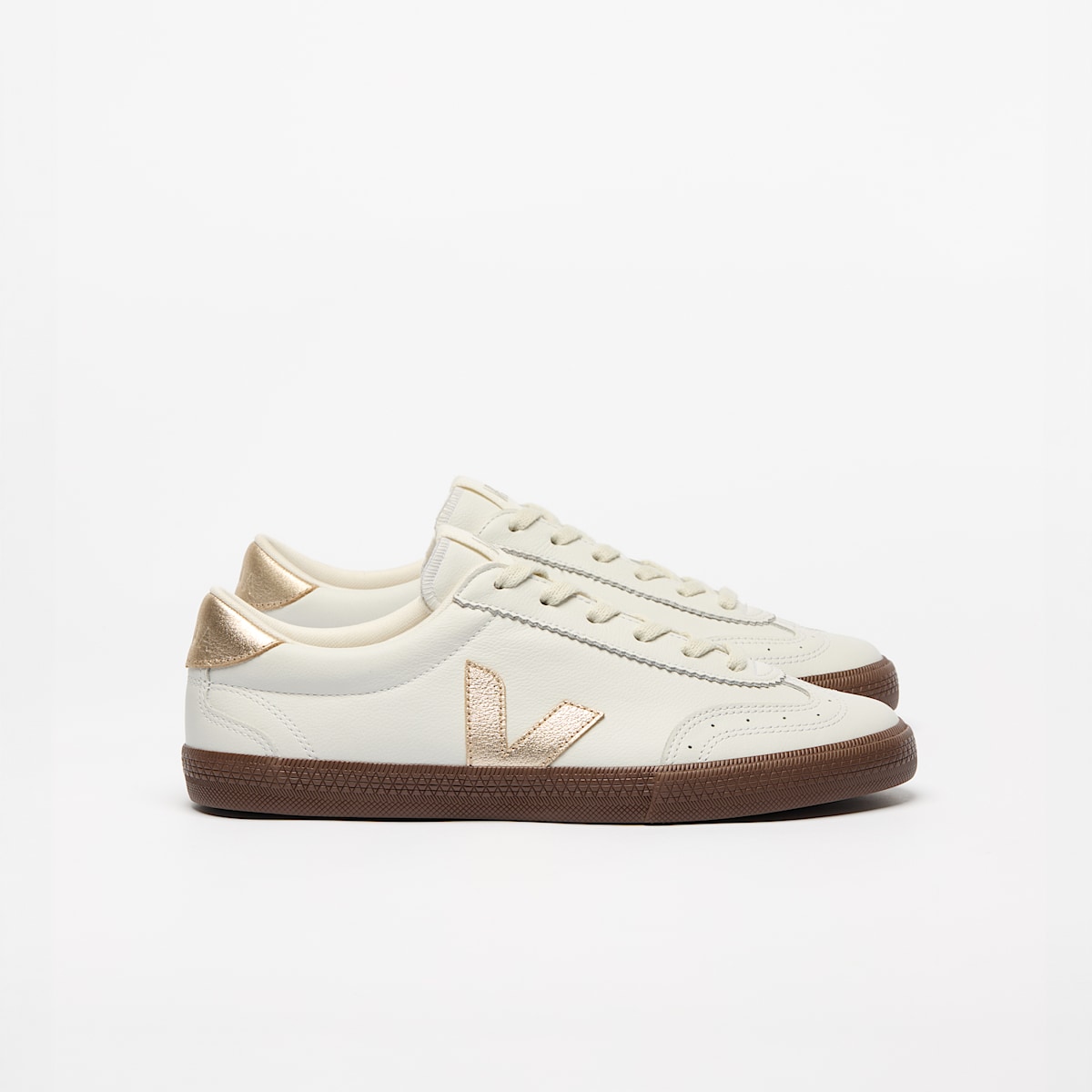 VOLLEY LEATHER WHITE PLATINE BARK